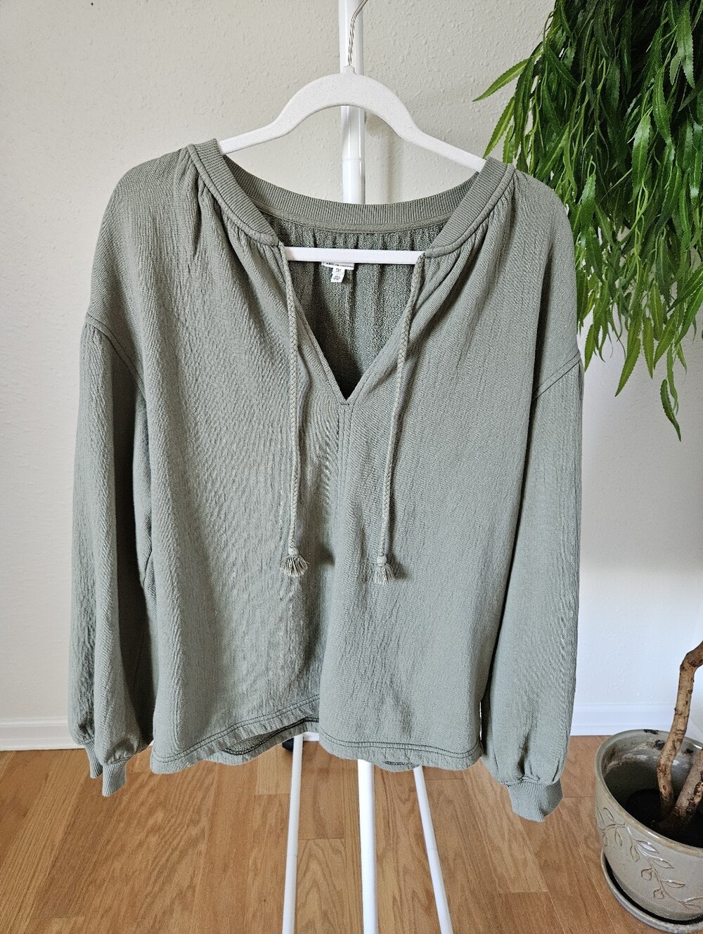 Aerie Oversized Green Easy Street Sweatshirt Size XXS